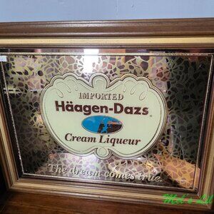 Vintage Imported Haagen-Dazs Cream Liqueur Mirrored Bar Sign